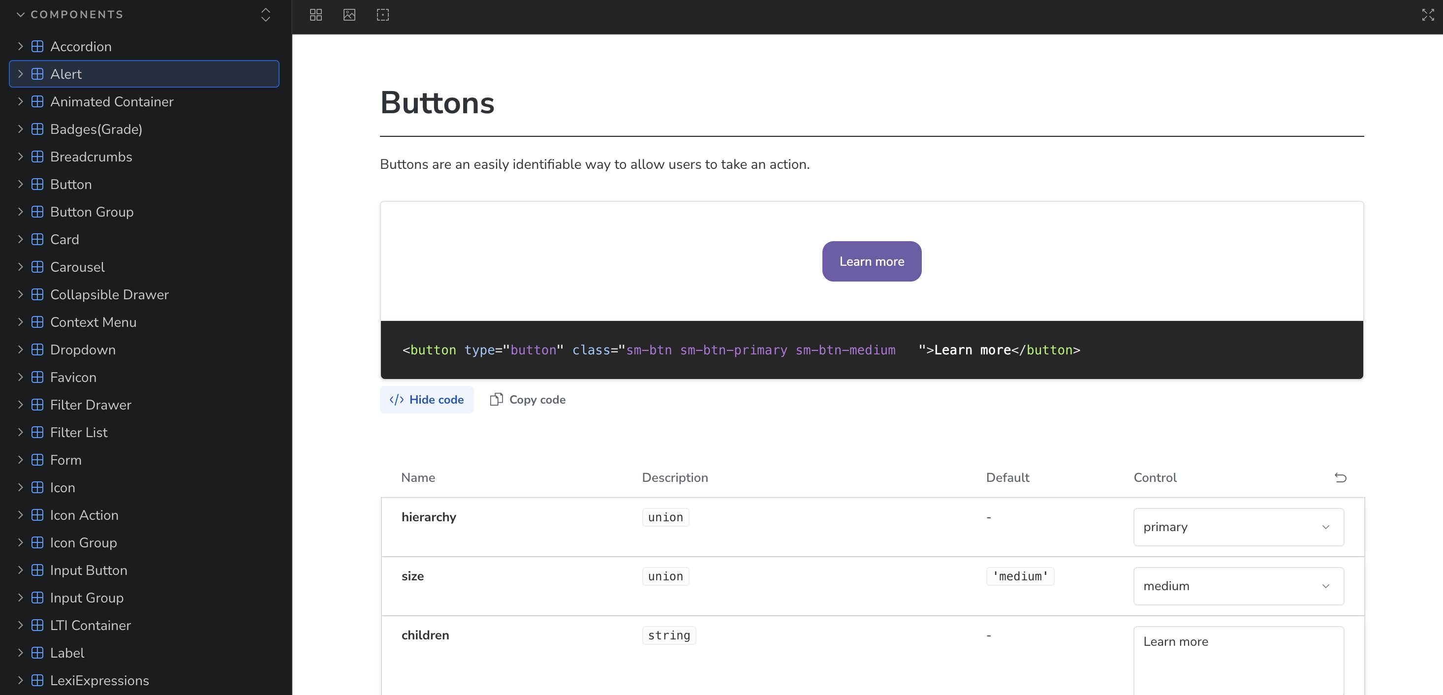 Design system component library